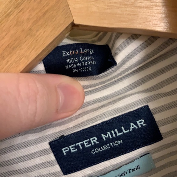 XL Men’s Peter Millar Striped Shirt - Picture 3 of 4